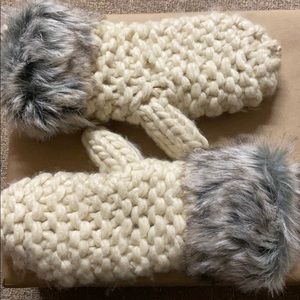 Love & Lore, antique white mittens.